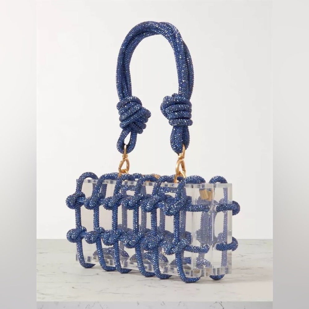 Blue Knotted Handle Clutch - Picture 2 of 4